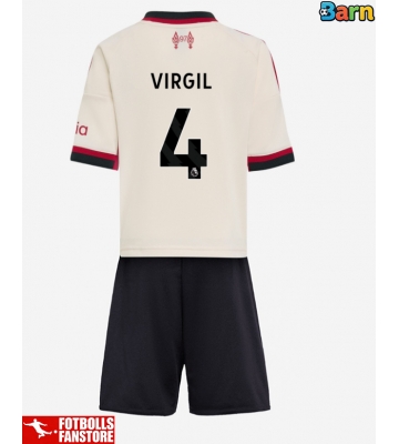 Liverpool Virgil van Dijk #4 Bortatröja Barn 2025-26 Kortärmad (+ Korta byxor)